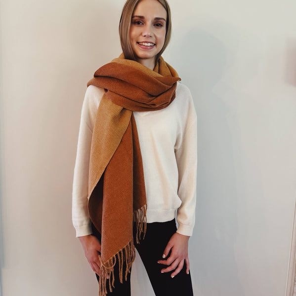 Double Sided Reversible Scarf: Beige