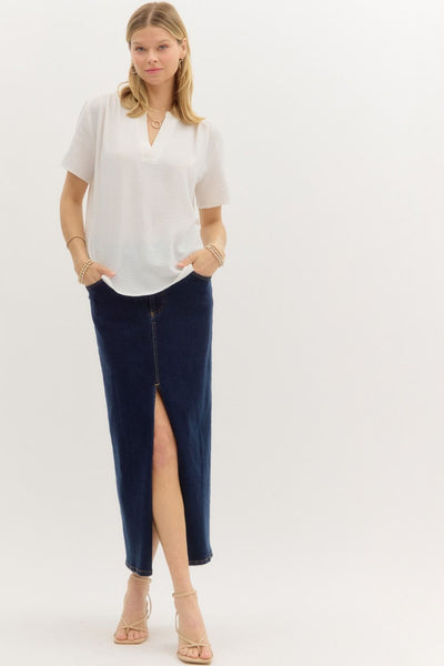 Classic V-neck Short Sleeve Top