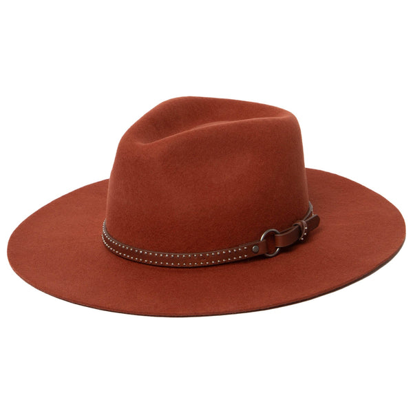 Rust Telescope Crown Wool Fedora Hat by Frye