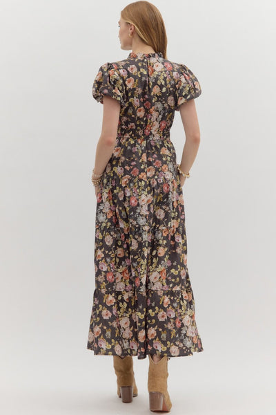 Fall Floral Midi Dress