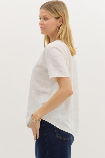 Classic V-neck Short Sleeve Top