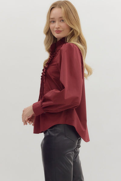 Long Sleeve Pintuck Top