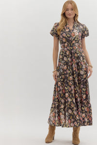 Fall Floral Midi Dress