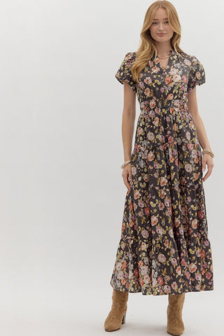 Fall Floral Midi Dress