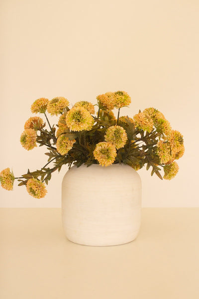 Faux Yellow Ball Dahlias - bundle of 7