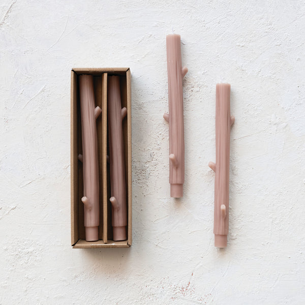 Tree Branch Shaped Taper Candle, Khaki