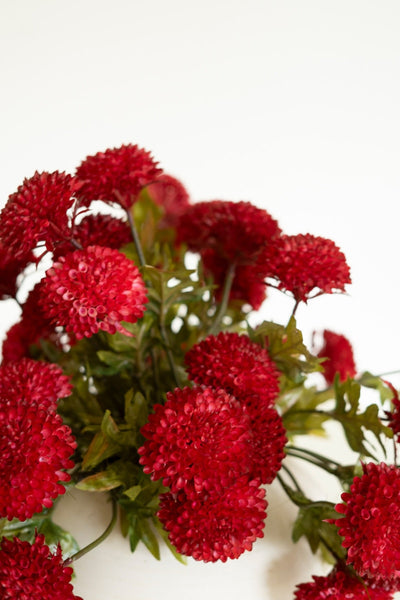 Faux Red Ball Dahlias - bundle of 7