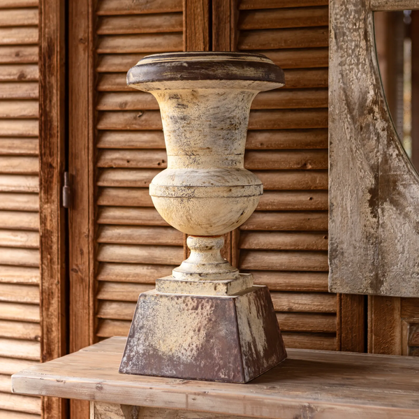 Aged Pedestal Urns
