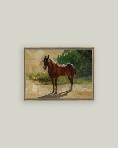 Brown Horse Study, 1860, by ernest Meissonier 32x24 Patina Gold