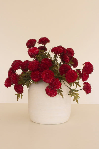 Faux Red Ball Dahlias - bundle of 7
