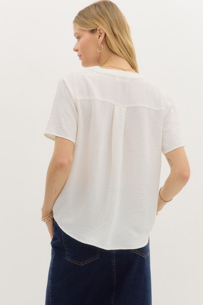 Classic V-neck Short Sleeve Top