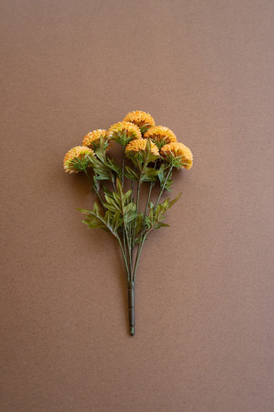 Faux Yellow Ball Dahlias - bundle of 7