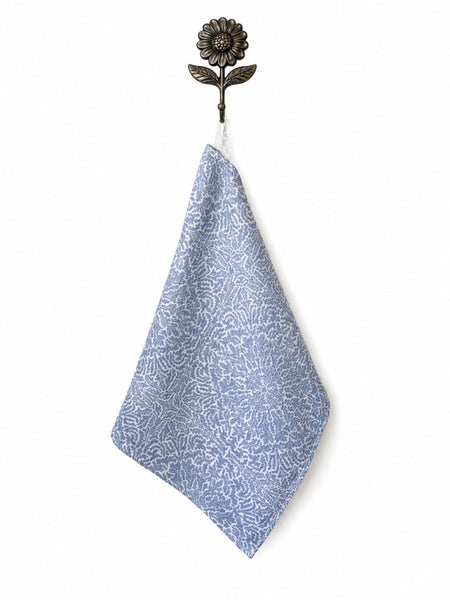 Stay Put Towel - Waffle Weave Blue & White Mosaic