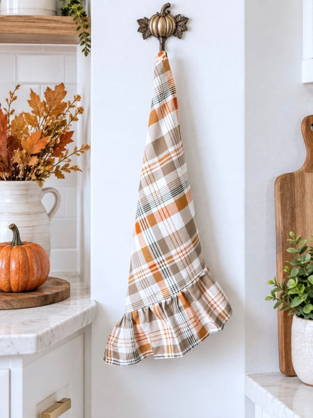 Stay Put Towel - Fall Plaid Ruffle