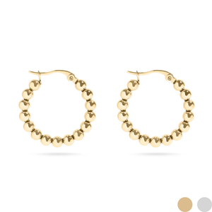 Waterproof Ball Hoop Earrings: Gold