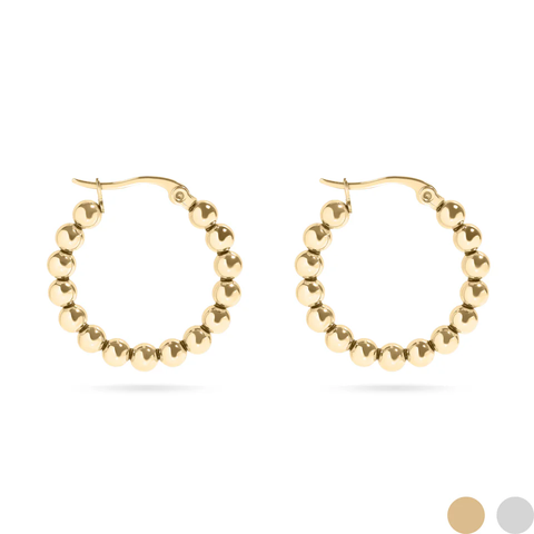 Waterproof Ball Hoop Earrings: Gold