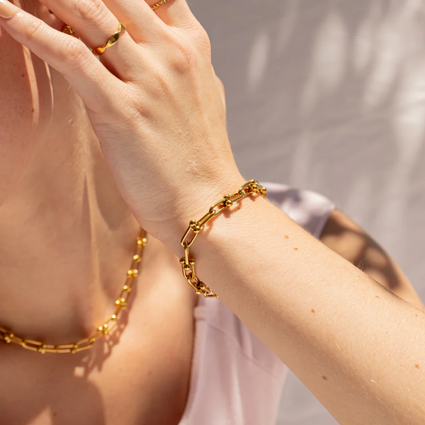Waterproof Gold Hardware Bracelet