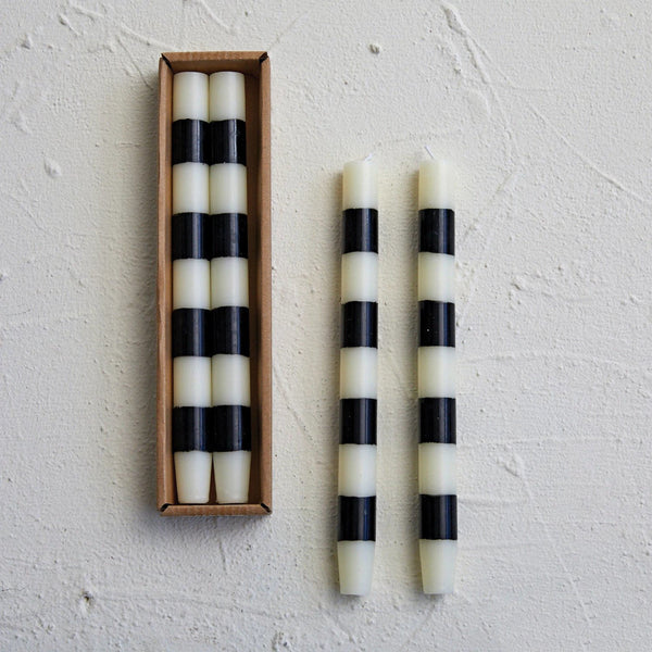 Taper Candles w/ Stripes