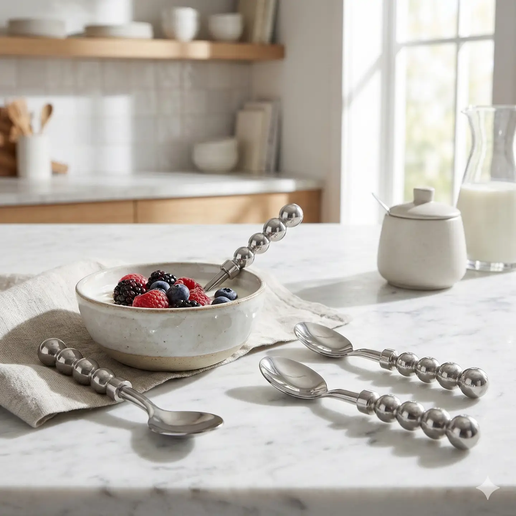 Silver Beaded Spoons