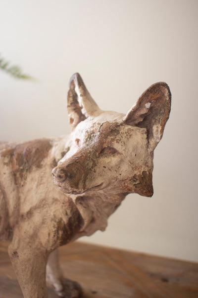 Faux Concrete Fox Statue