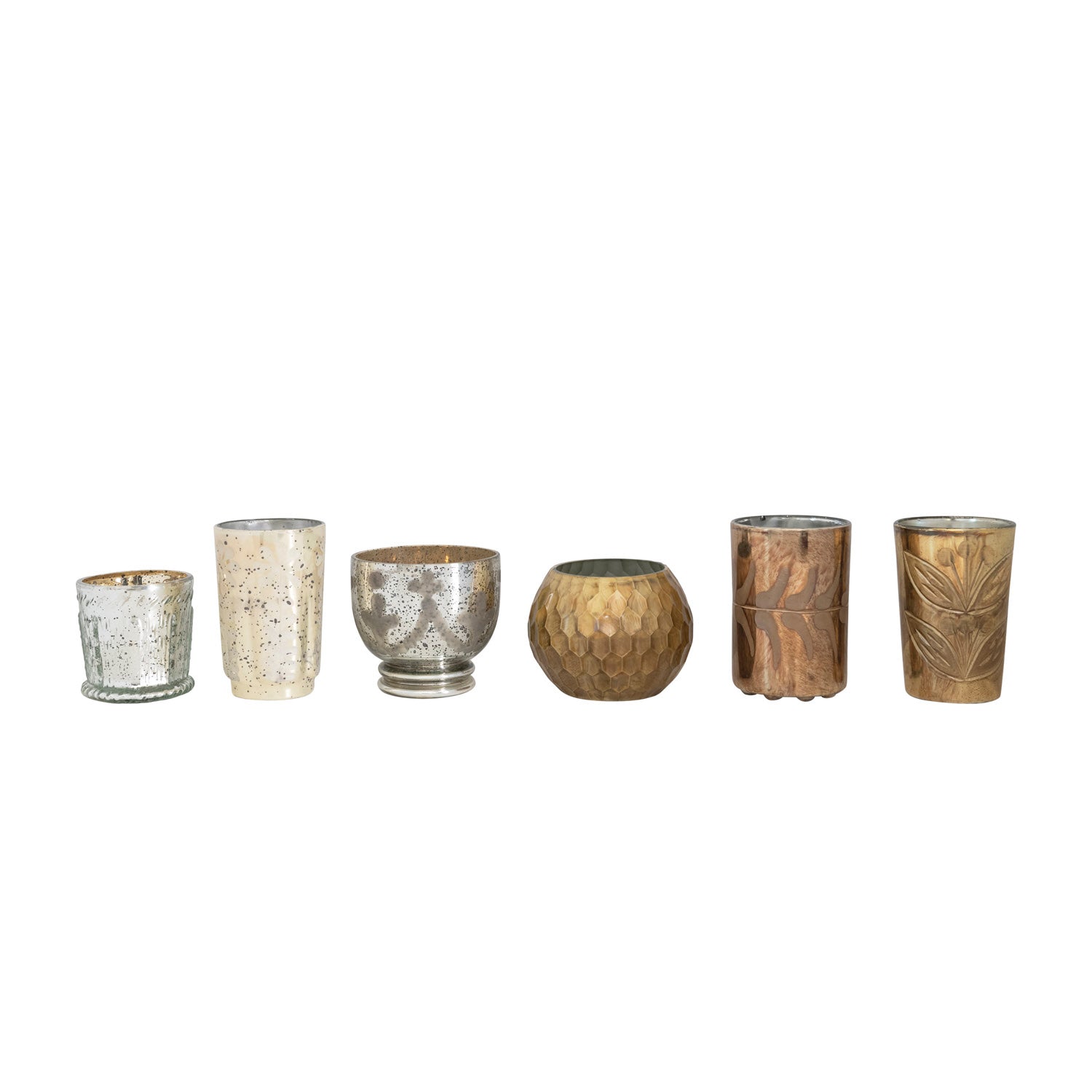 Mercury Glass Tealight/Votive Holders, 6 Styles, sold individually