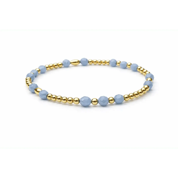 Signature Angelite and 14k Gold filled Beaded Bracelet - Waterproof!