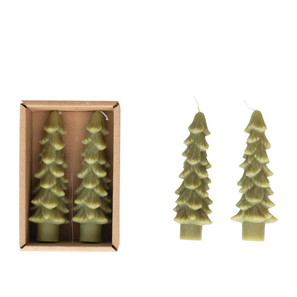 Tree Shaped Taper Candles, Set of 2