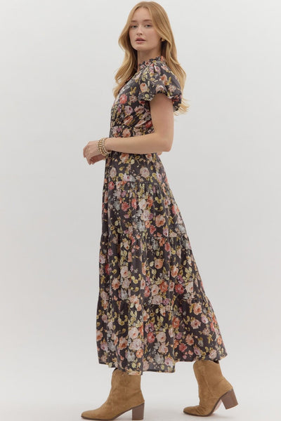 Fall Floral Midi Dress