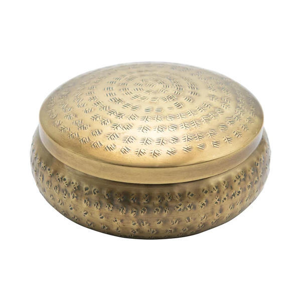 RESERVED Kristina: Hammered Metal Container Candle, Brass Finish