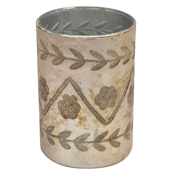 Antique Copper Etched Petite Candle Holder