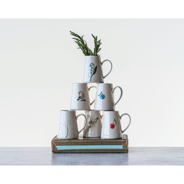 Hand-Painted Embossed Creamer, 6 Styles