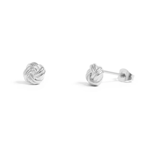 Waterproof Knot Stud Earrings: Silver