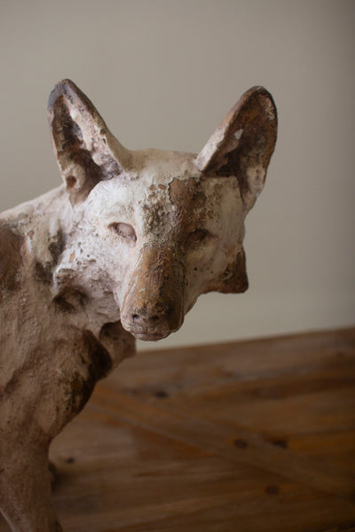 Faux Concrete Fox Statue