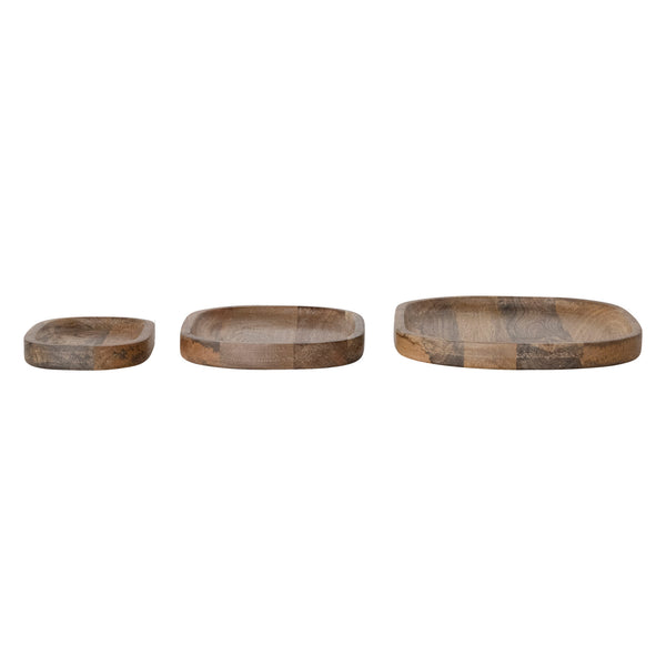 Oval Mango Wood Trays, Natural