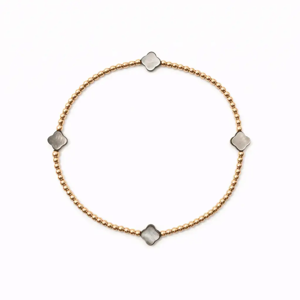 The Lucky Clover Bracelet in Black Mother of Pearl