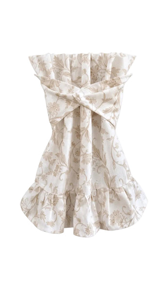 Stay Put Towel - Neutral Floral Ruffle