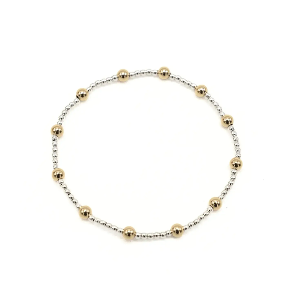 Malibu Mix Collection 14K Gold Filled and Silver Beaded Bracelets