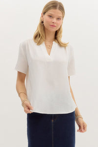 Classic V-neck Short Sleeve Top