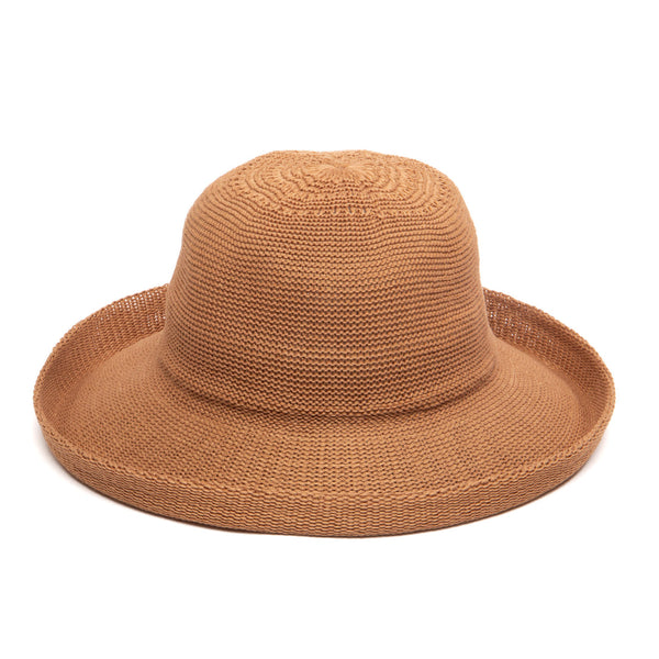 Shady - Women's Machine Knit Kettle Brim Hat in Camel