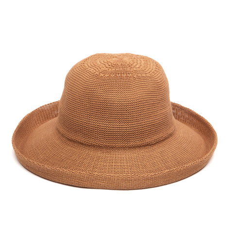 Shady - Women's Machine Knit Kettle Brim Hat in Camel