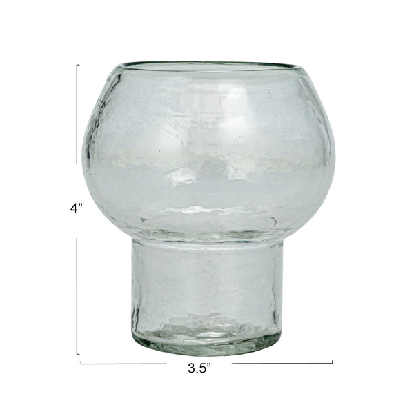 Recycled Glass Footed Votive Holder