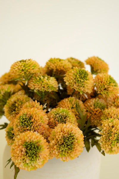 Faux Yellow Ball Dahlias - bundle of 7