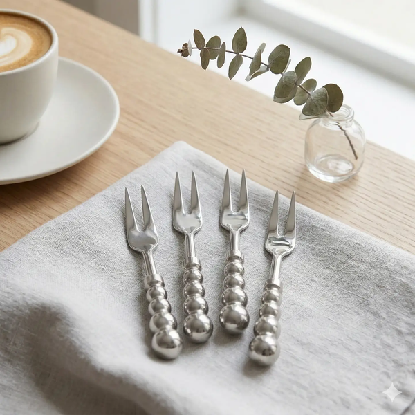 Silver Beaded Forks