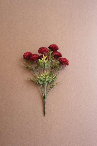 Faux Red Ball Dahlias - bundle of 7