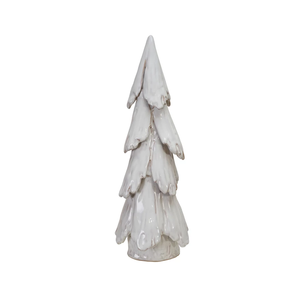 Stoneware Tree, Reactive Glaze, Cream Color (Each One Will Vary)