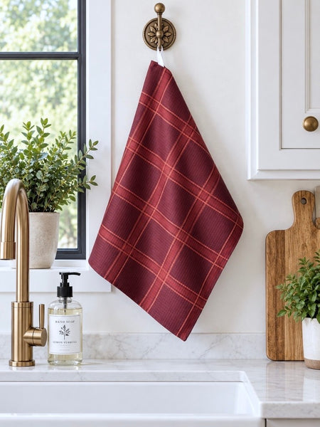 Stay Put Towel - Waffle Weave Fall Plaid
