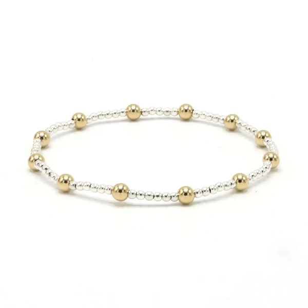 Malibu Mix Collection 14K Gold Filled and Silver Beaded Bracelets