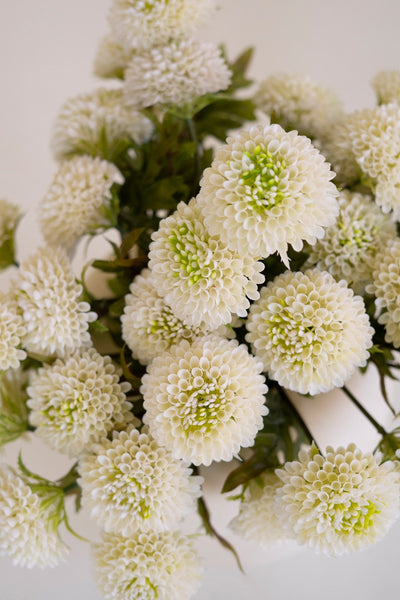 Faux White Ball Dahlias - bundle of 7