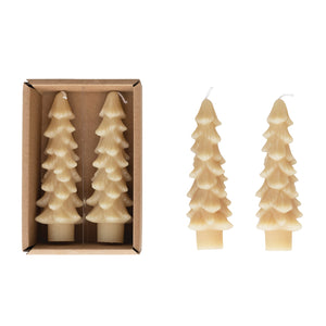 Tree Shaped Taper Candles, Set of 2