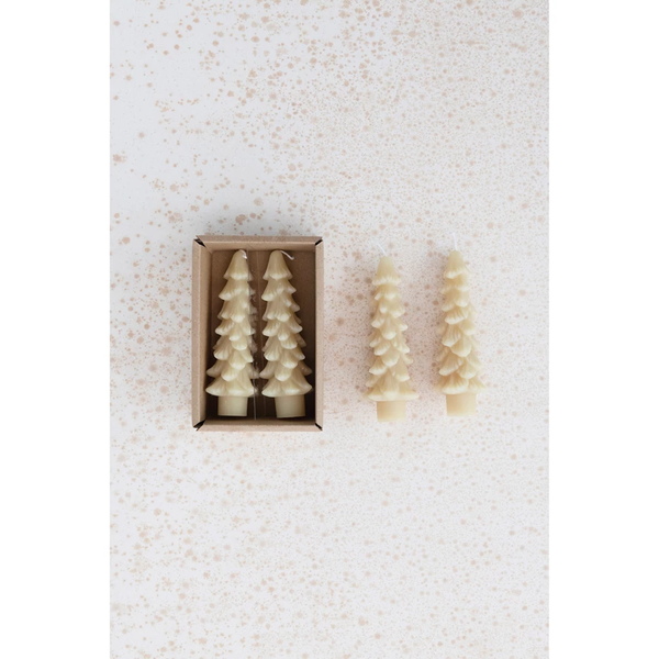 Tree Shaped Taper Candles, Set of 2